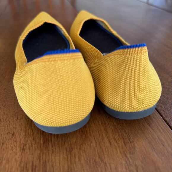 Rothy’s Womens Yellow Marigold Pointed Toe Slip On Knit Ballet Flats Sz 8 - Picture 9 of 15